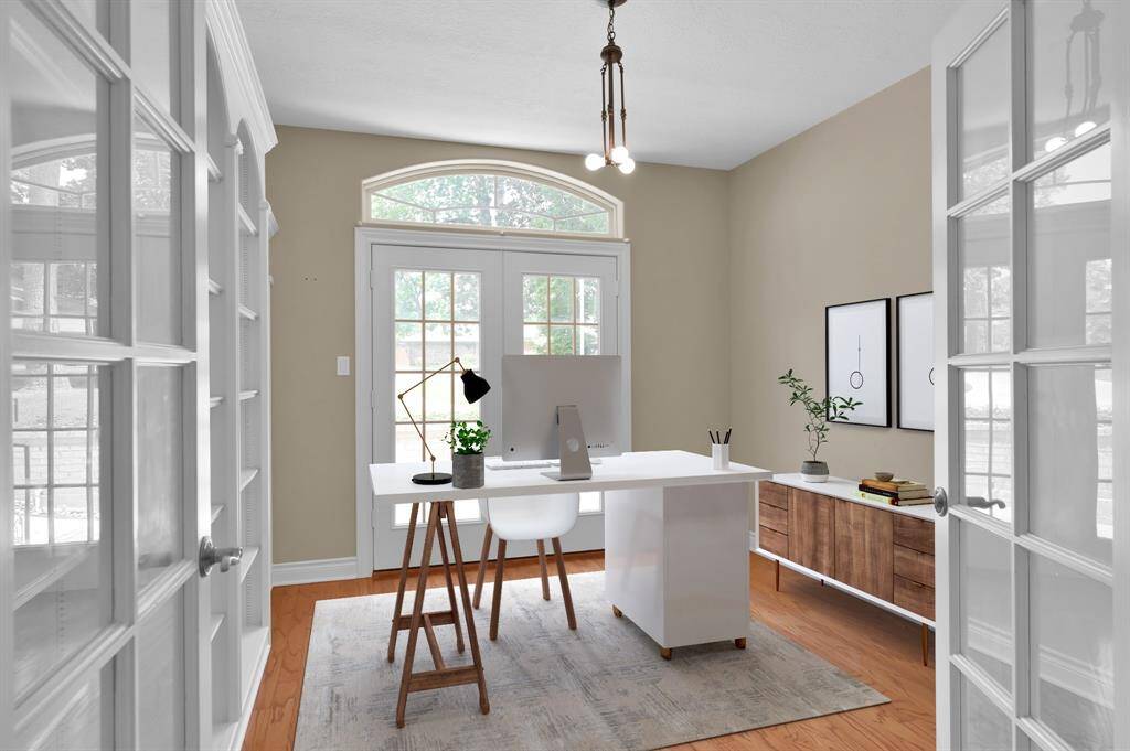 Private study with French doors