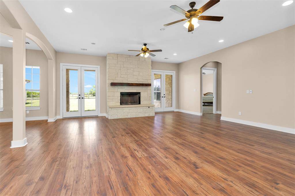 Stone Fireplace.