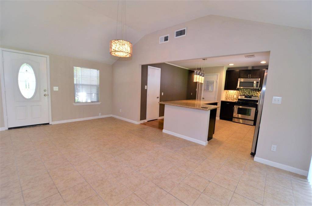 Kitchen opens to living/dining room. Great for parties and entertaining.