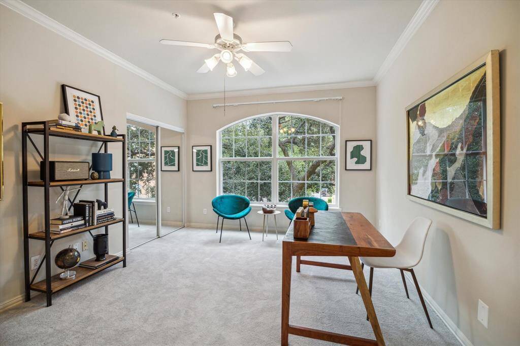 primary bedroom was staged as an office but it bright too, great side and have a closet in the corner