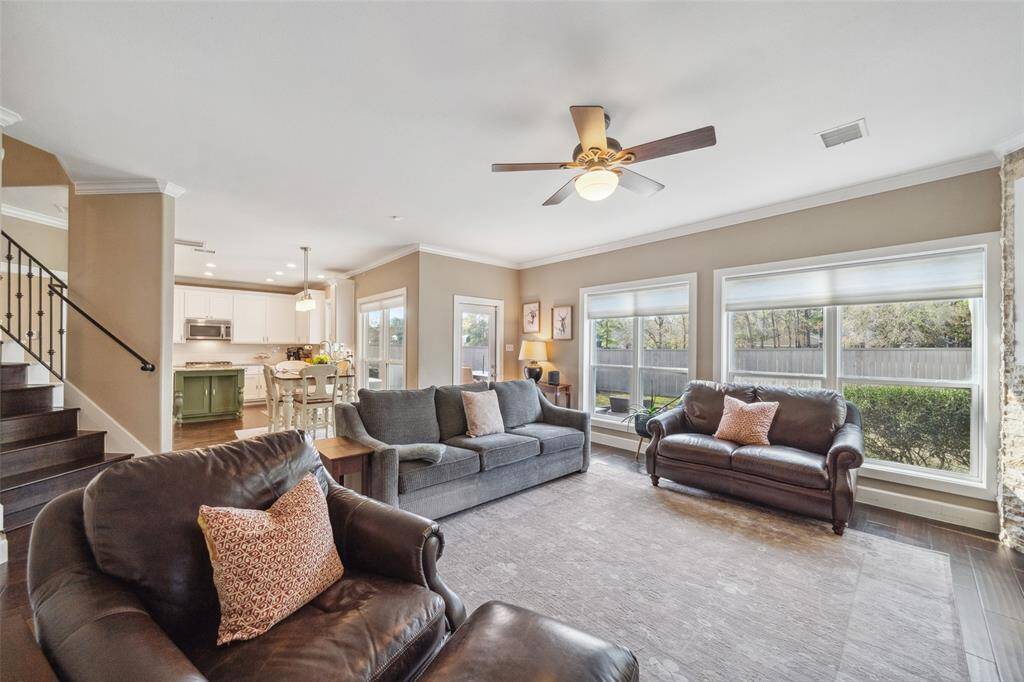 Such comfortable space with view out back with no rear neighbors.