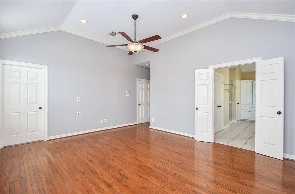 Your ensuite bath is just past the double doors, right.