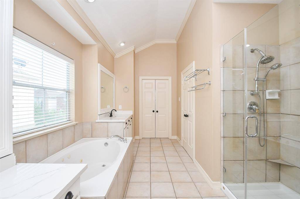 Enjoy a long, lazy soak or a quick shower after move in day comes to a close.
