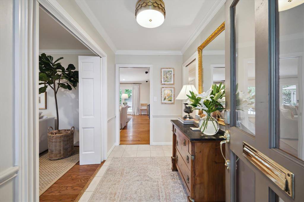 Walk right in to your new home. To the left of the entryway you will find the formal living room and adjacent dining room.