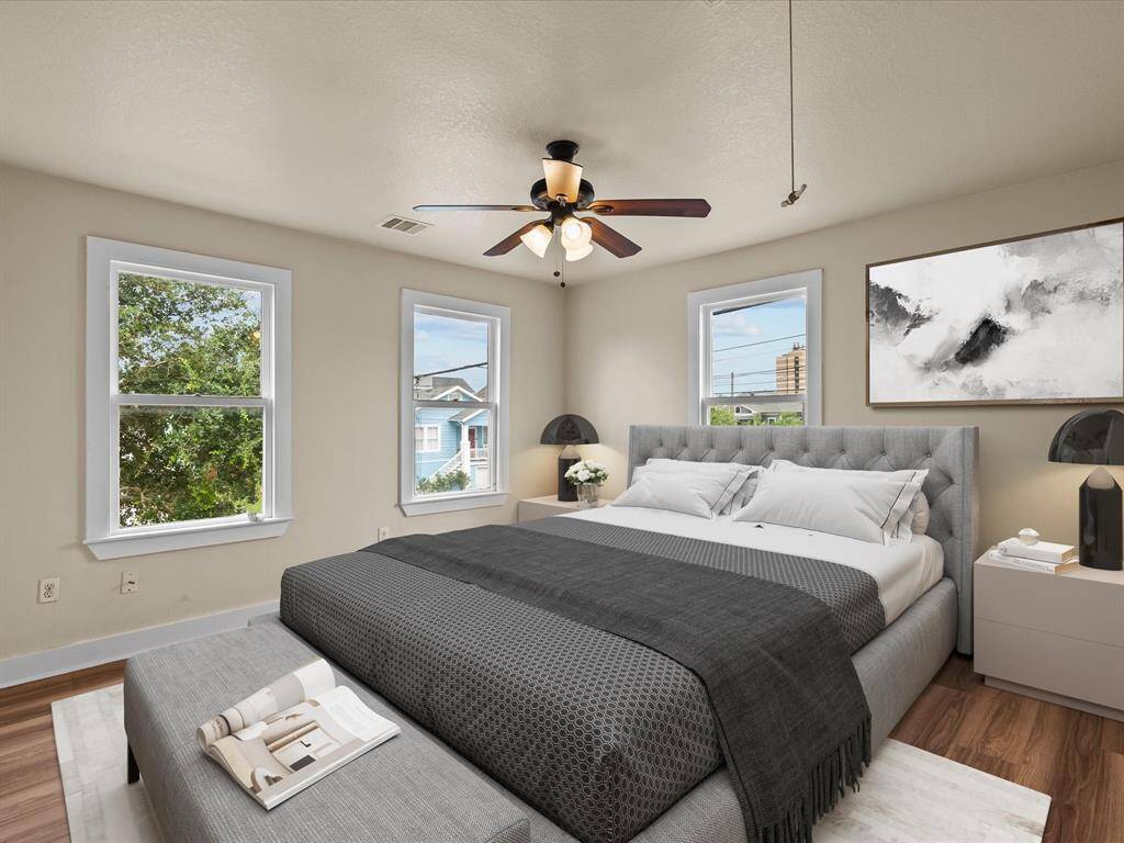 Virtually staged bedroom