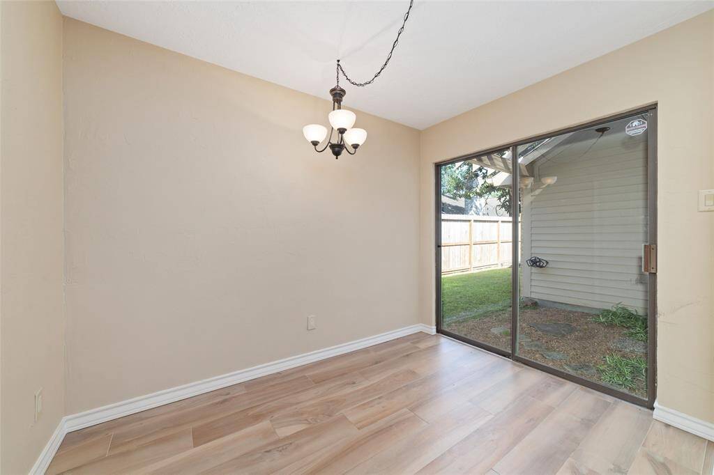 Breakfast room with sliding glass door to outdoor area/backyard