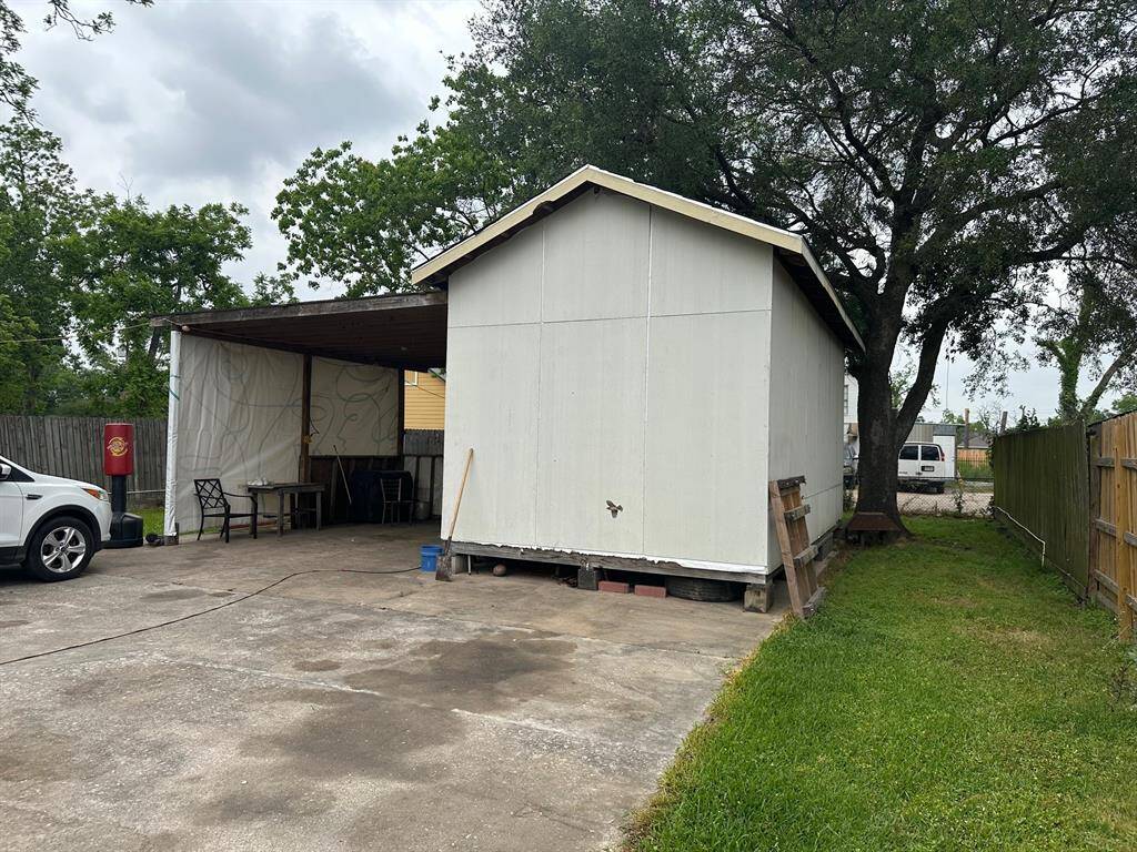 Front of carport and workshop