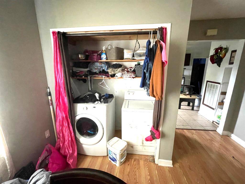 Laundry area off dining room