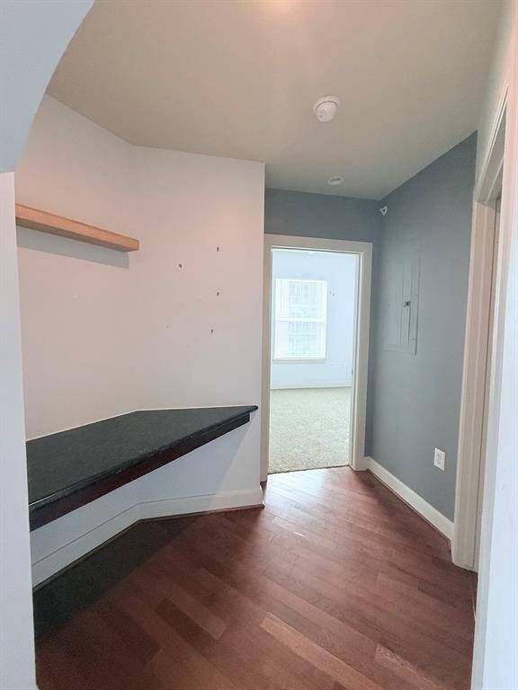 Desk nook adjacent to the second bedroom