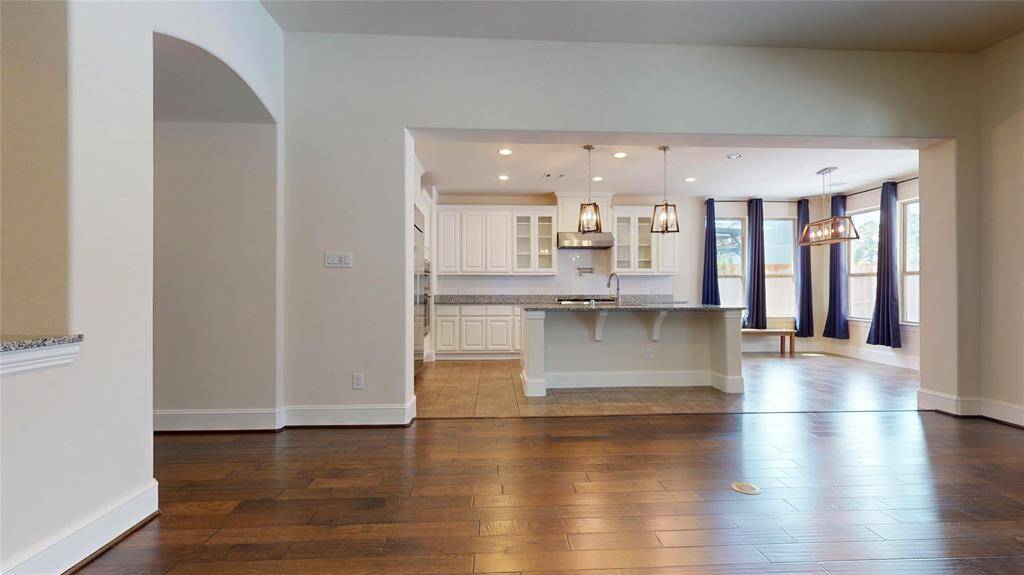 View of the kitchen from the living area