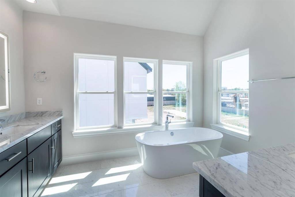 Greet the day in this sunny primary bath.