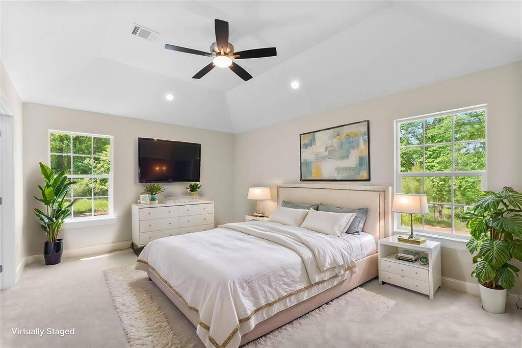 Virtually staged master bedroom