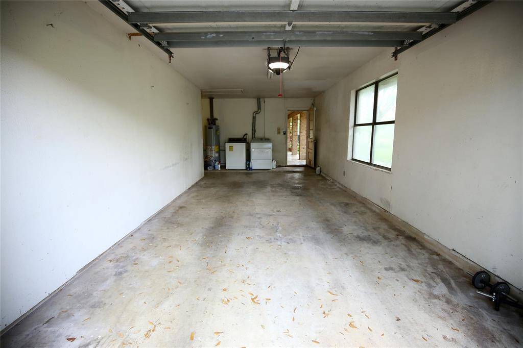 Garage with automatic door.