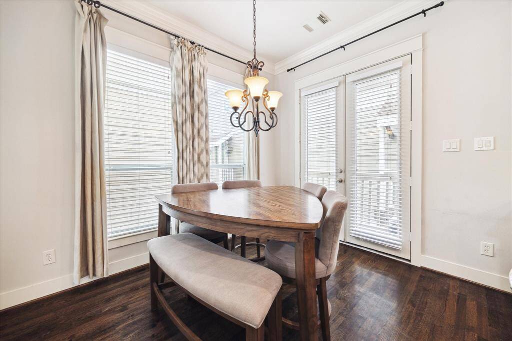 Cozy breakfast nook with a small balcony.