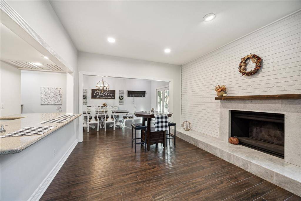 The wood burning fireplace will be great if Winter ever gets here.