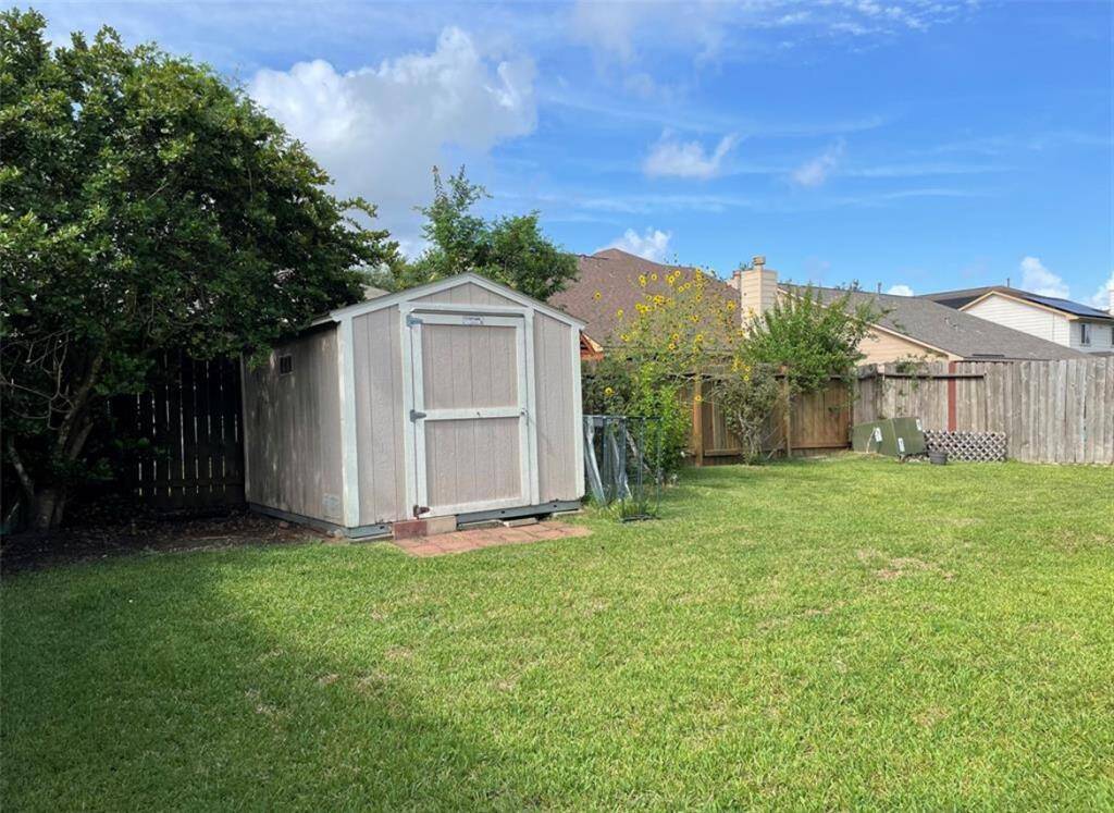 Storage shed in the backyard