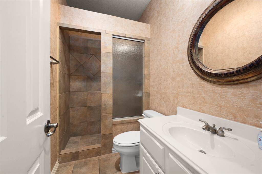 Guest Bath has walk in Shower