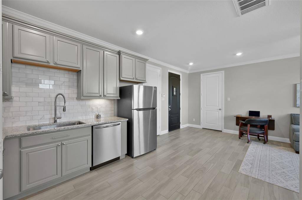 Kitchenette and part of living space for the private quarters