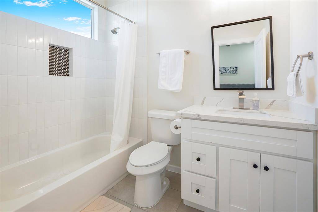 Secondary bedroom has a full bathroom.