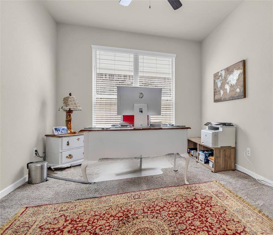 Office with amazing double doors.