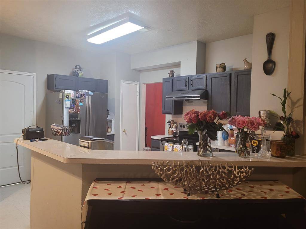 Kitchen and bar area