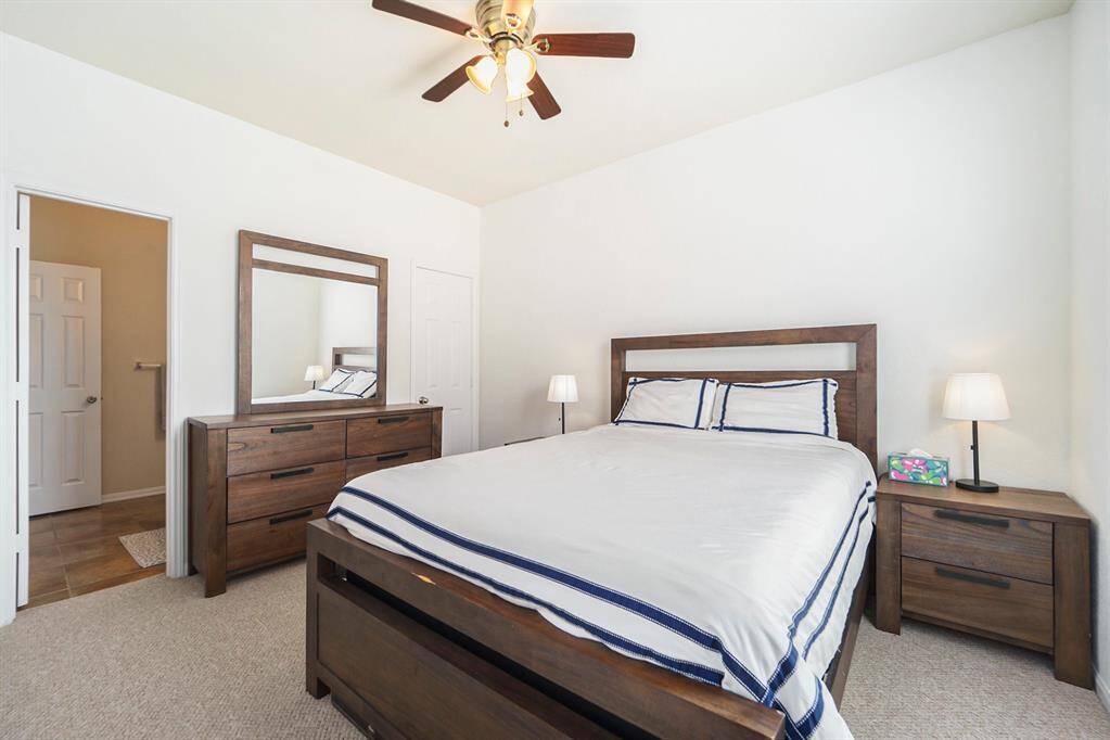 Downstairs Bedroom with access to a full bathroom.