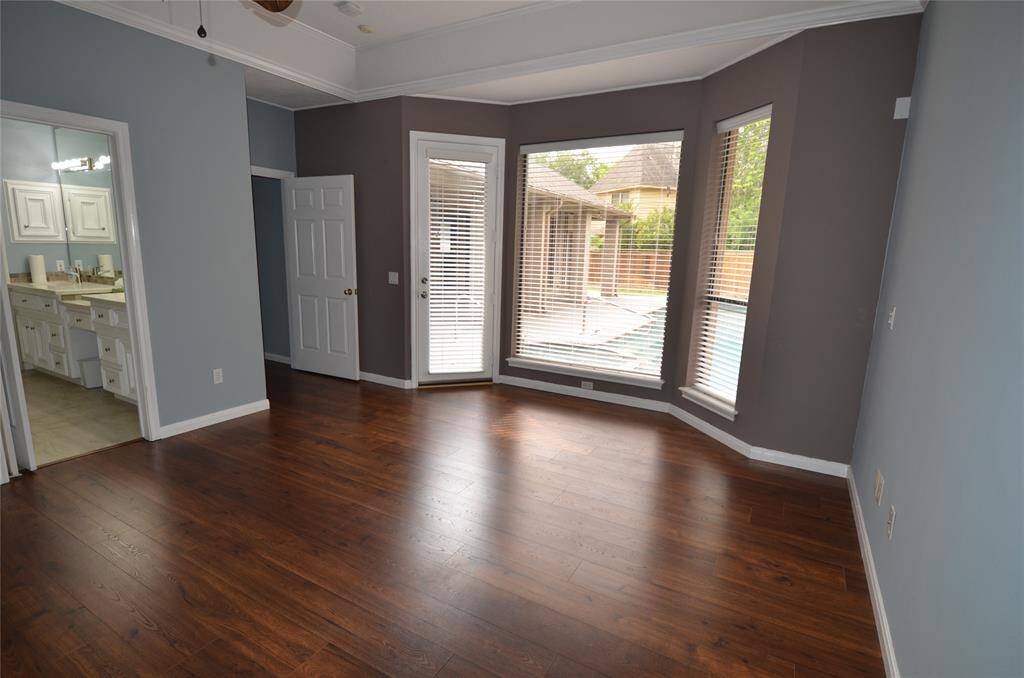 PBR has large bay window overlooking pool with private entry