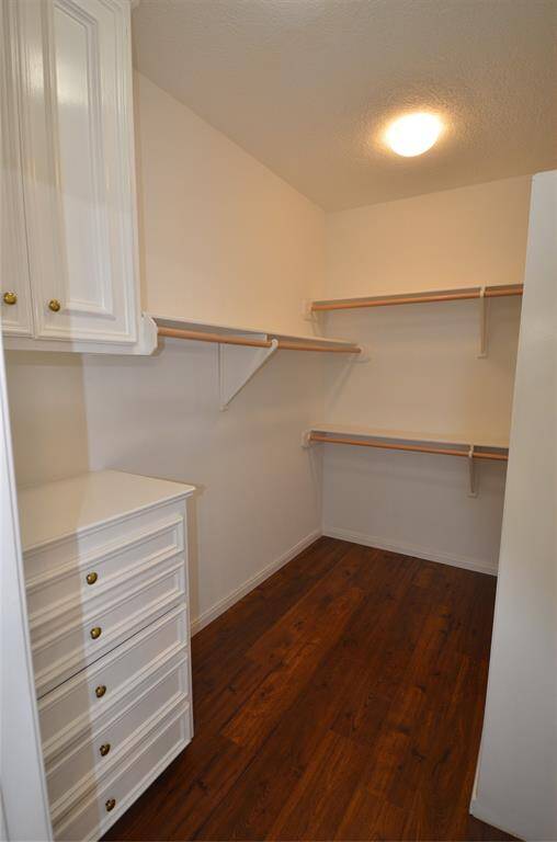 Both PBR closets feature built-in shelves