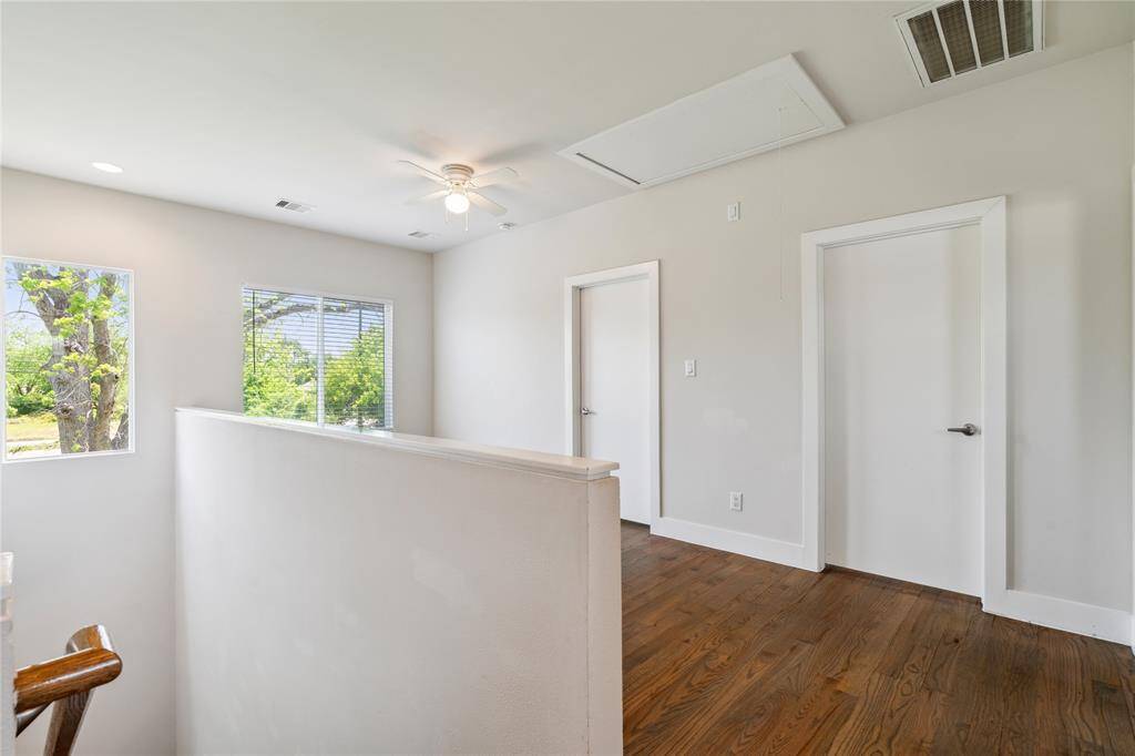 As you walk upstairs, you'll notice hardwood floors throughout. Zero carpet making cleaning a breeze.