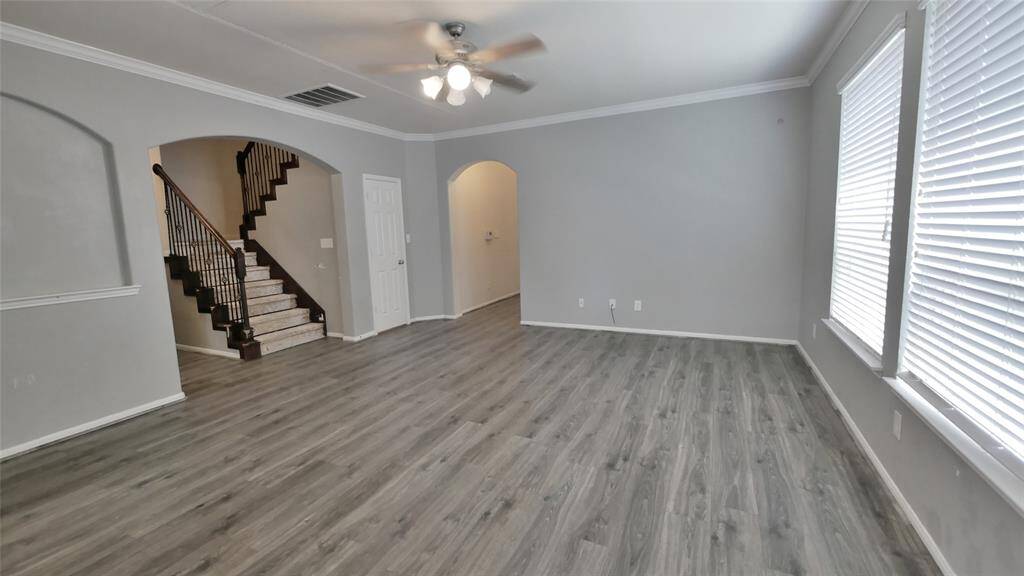 Family room looking at the staircase.