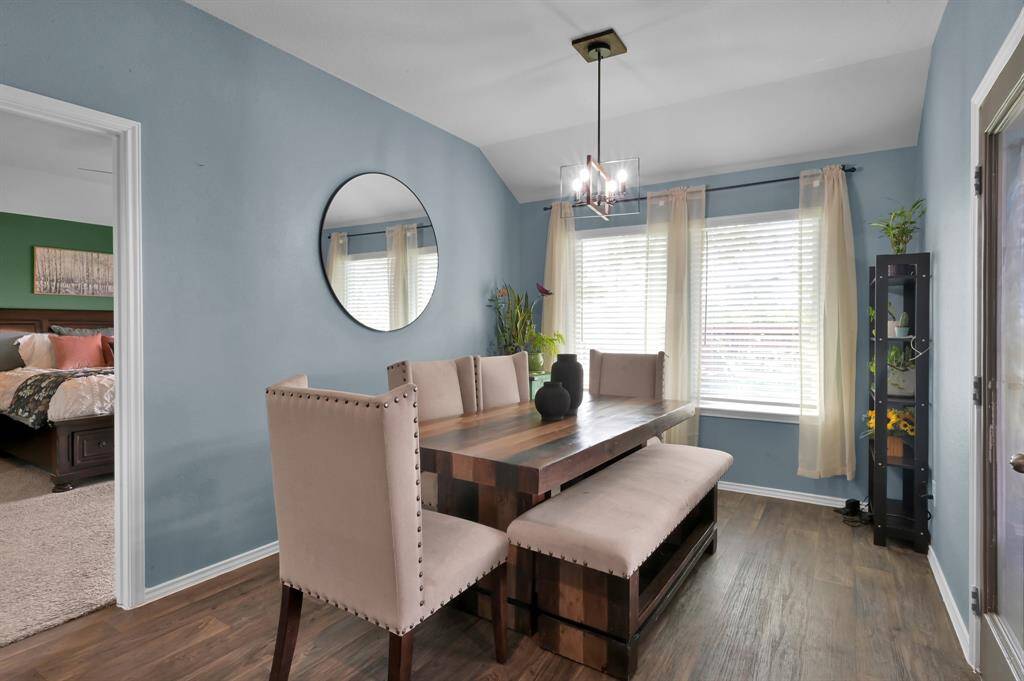 The dining room is a great size and features lots of natural light.