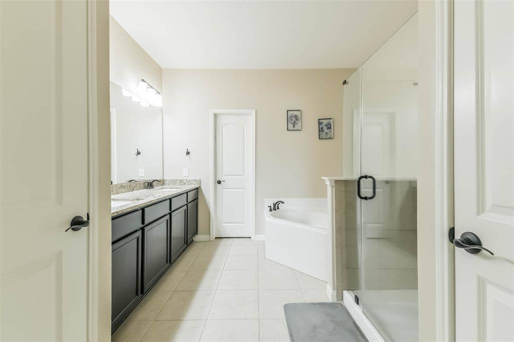Hollywood bath with a double sink vanity
