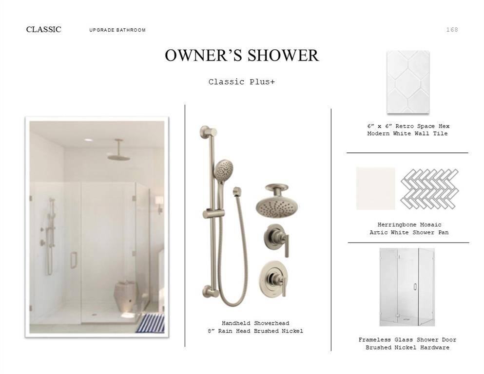 Classic Look Palette 6: Primary Bathroom Selection Sheet (*Artist rendering used for illustration purposes only.)