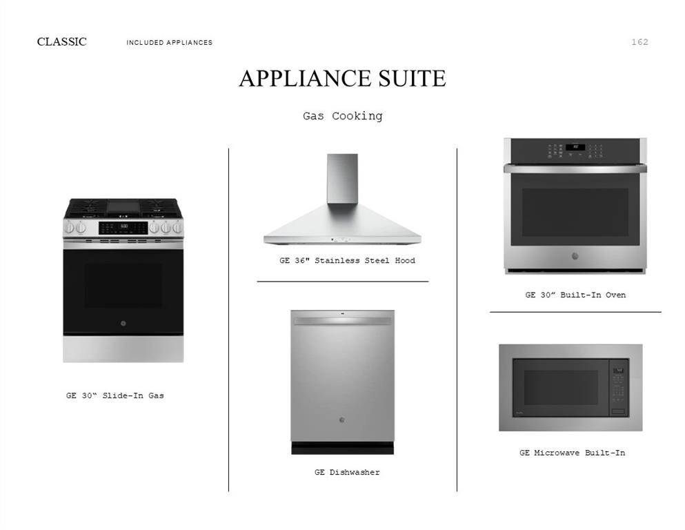 Classic Look Palette 6: Appliance Selection Sheet (*Artist rendering used for illustration purposes only.)