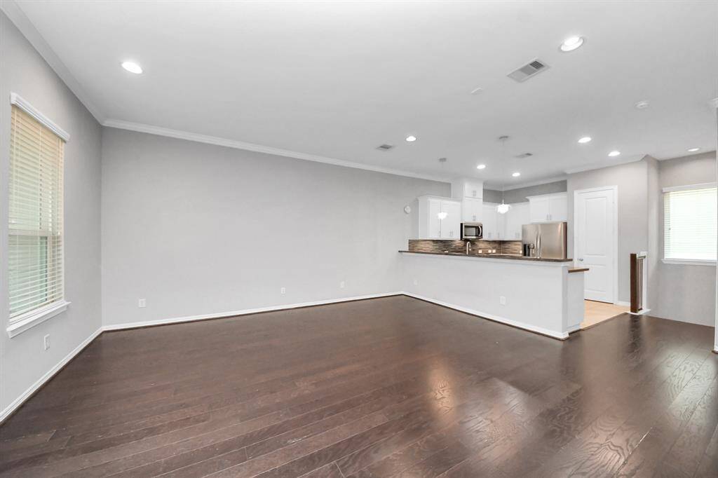 This living room is huge, perfect for hosting.