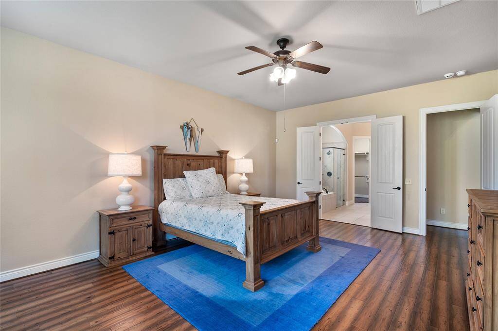 The impressive primary bedroom has an in-suit bathroom.