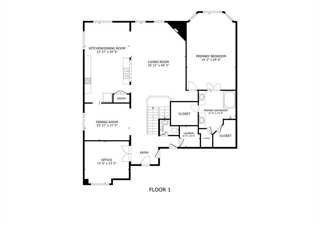 Floor plan of the 1st floor.
