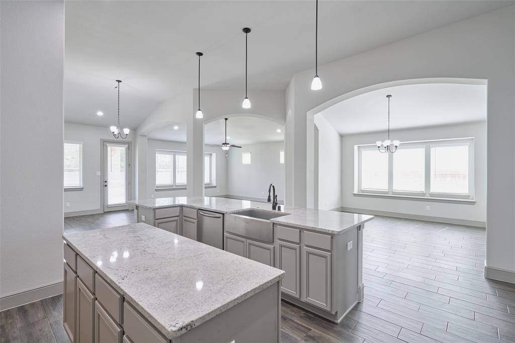A view of the open living area from the pantry.