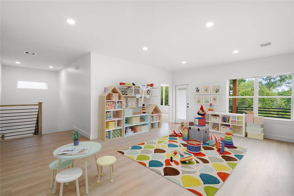 Virtually staged Game Room area