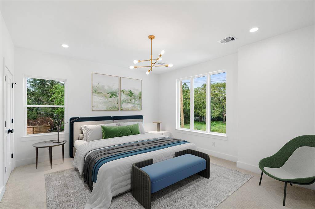 Virtually staged Primary Bedroom