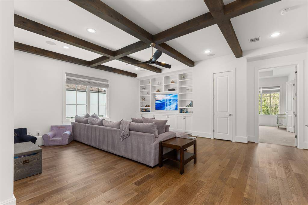 Built in entertainment center with cabinets & shelves; Audio Visual closet;