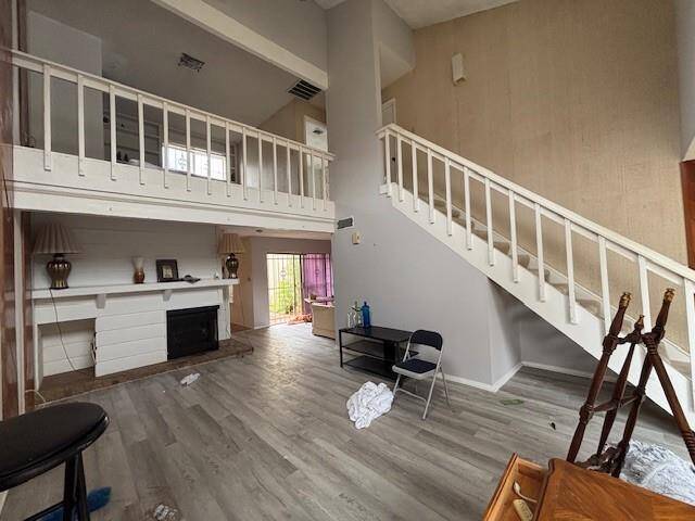 Now let's go up the stunning stairway to the loft study and secondary bedroom.