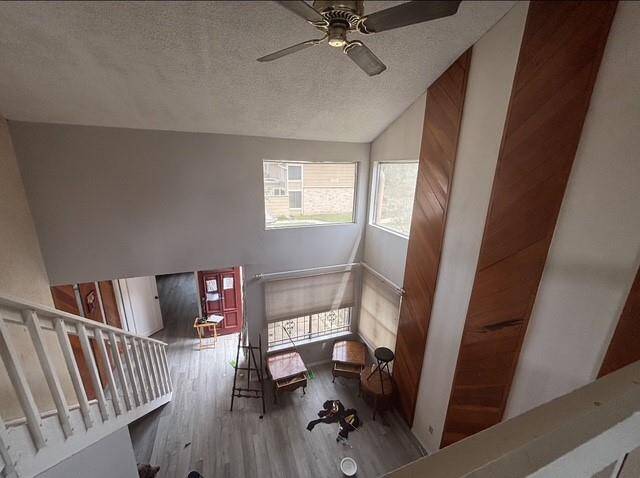 The tall windows even at natural light to the second story.