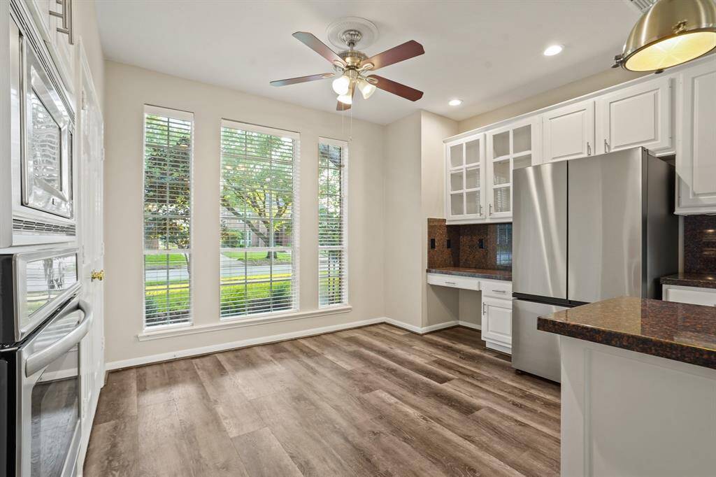 You also have a desk area and a breakfast spot next to huge windows to sit next to.