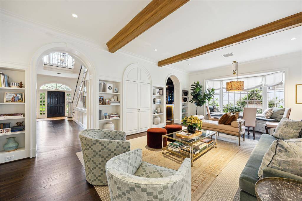 Another view of the Family Room displaying the arched doorway.