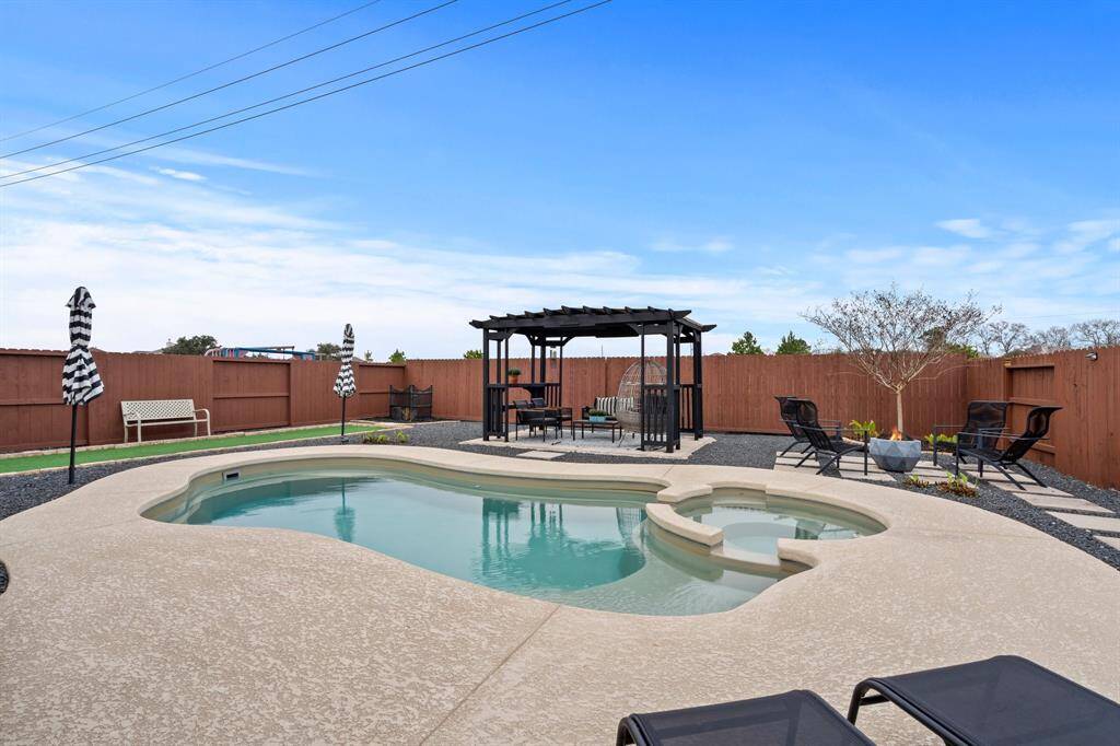 Take a dip in the pool on a hot summer day.