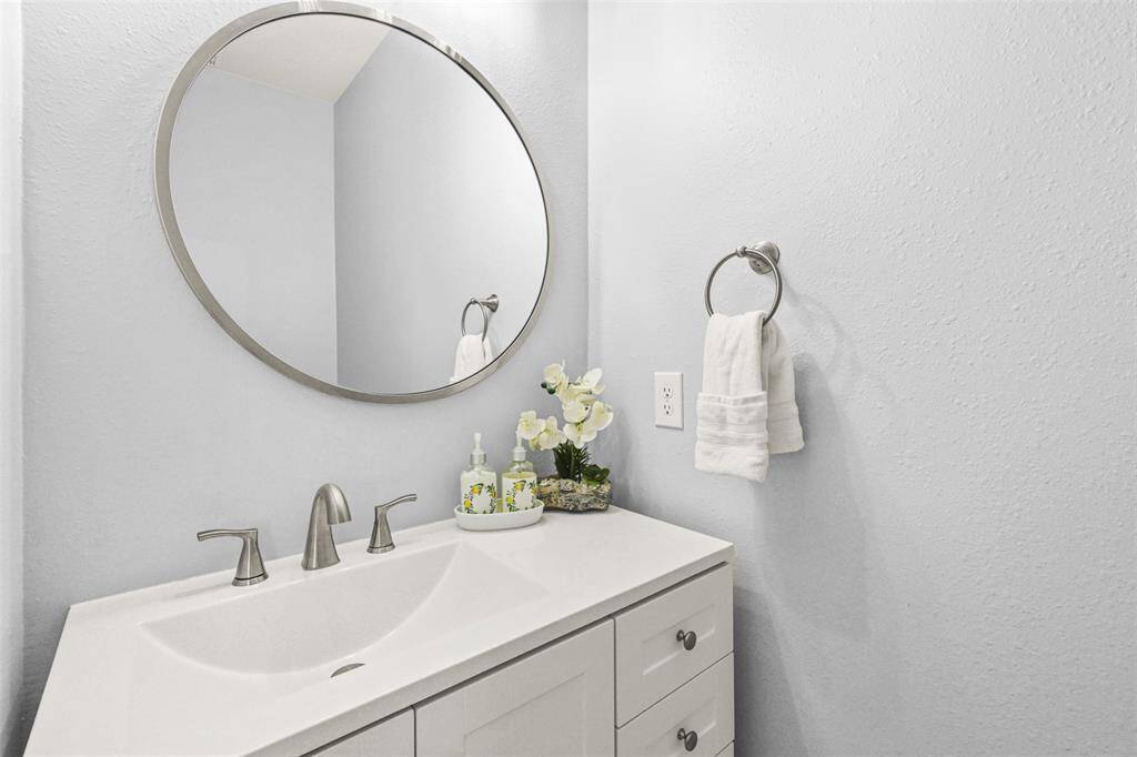 Refreshing updated powder room.