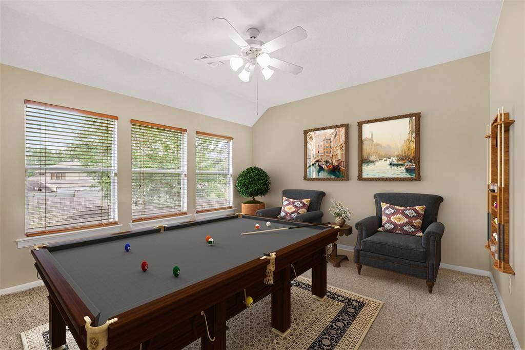 Virtually staged photo showing flexibility of space.
