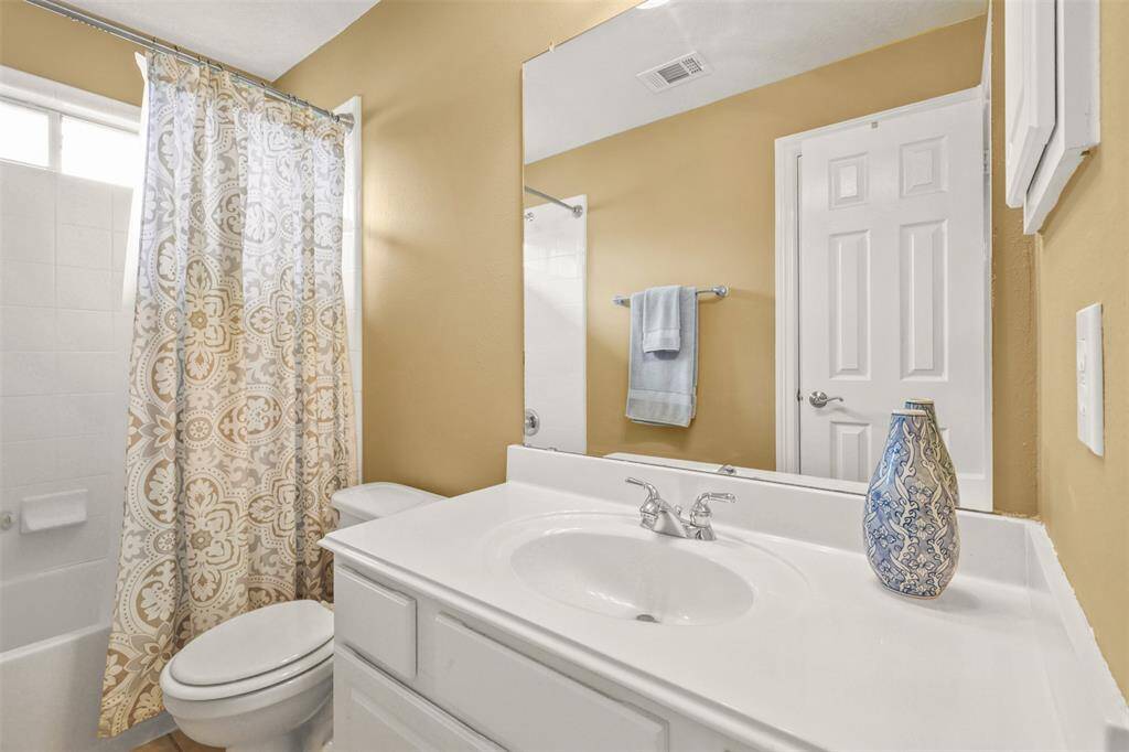 Upstairs bathroom just off of the gameroom.