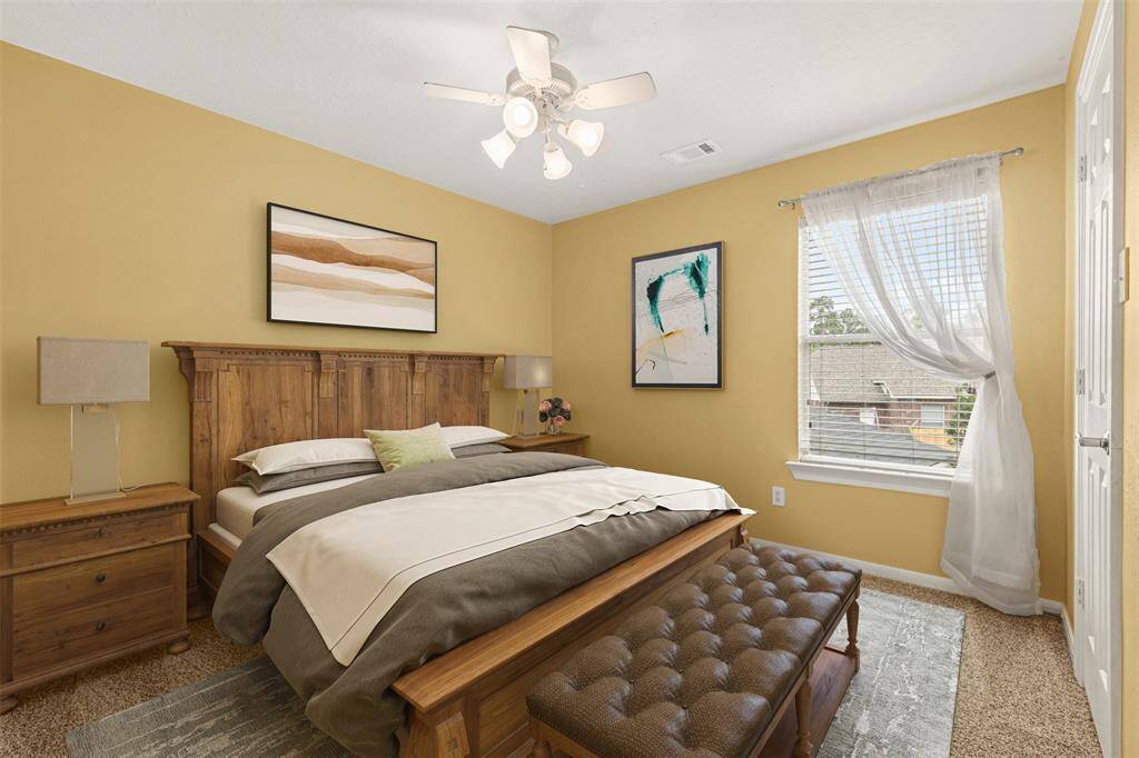 Upstairs bedroom.  Photo virtually staged.